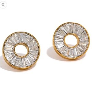 Elegant Gold and Silver Crystal Earrings